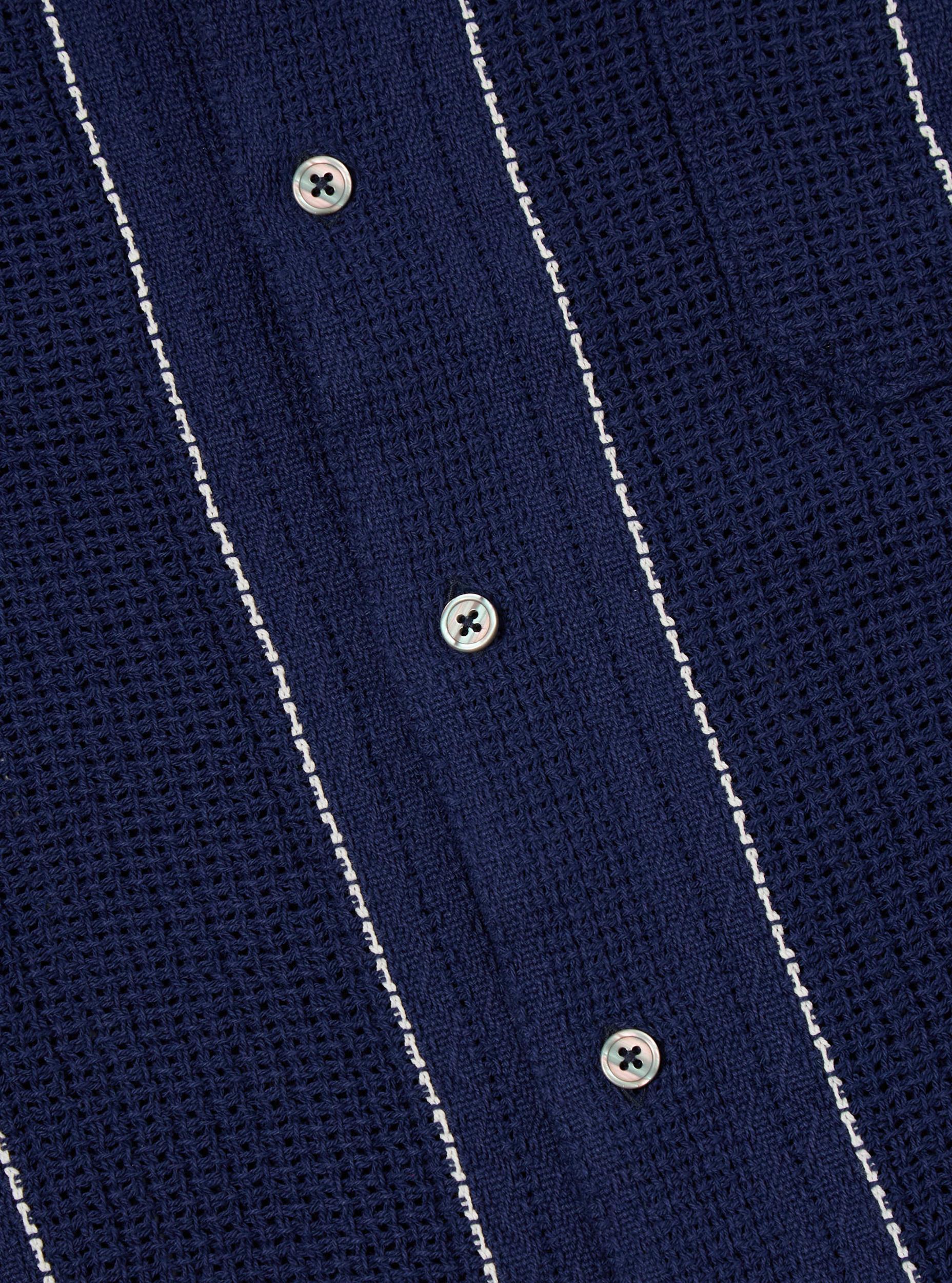 Navy Reef Stripe Cotton Road Shirt Product Image