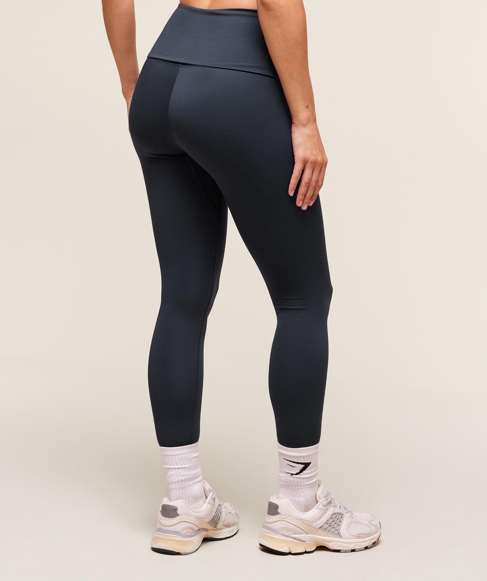 Gymshark Training Foldover Leggings - Heavy Blue Female Product Image