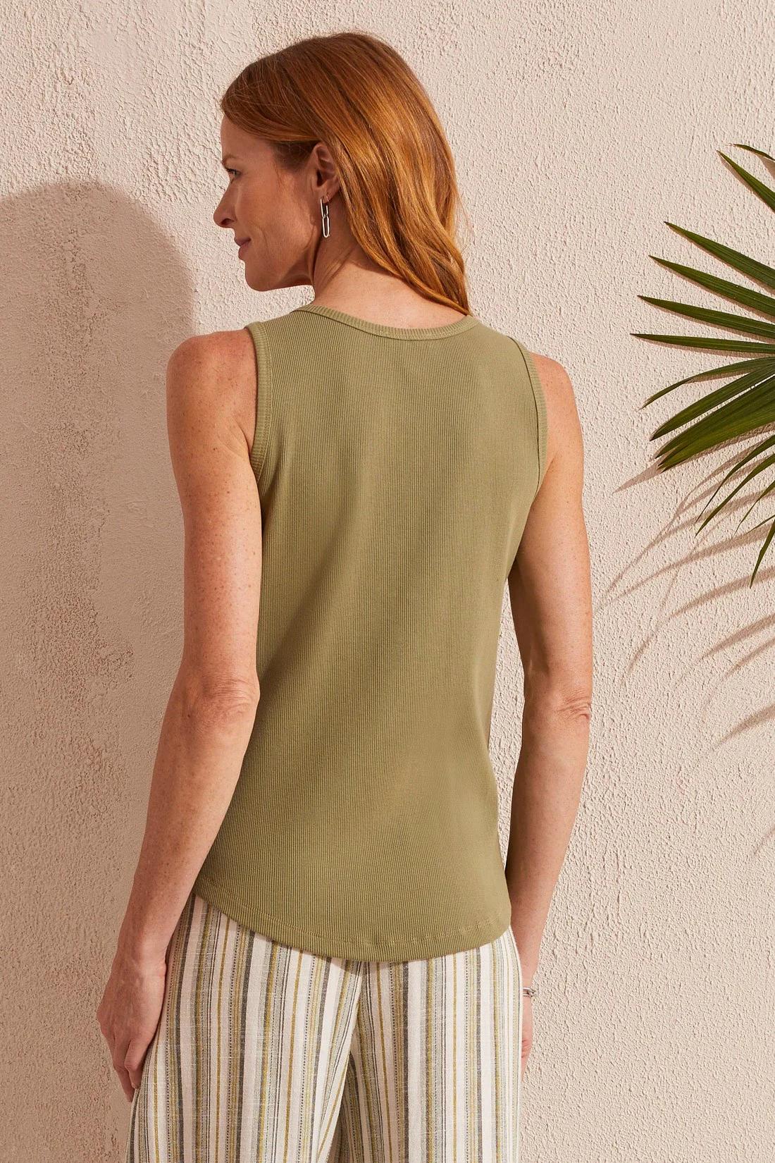 SOLID COTTON HENLEY TANK TOP Product Image