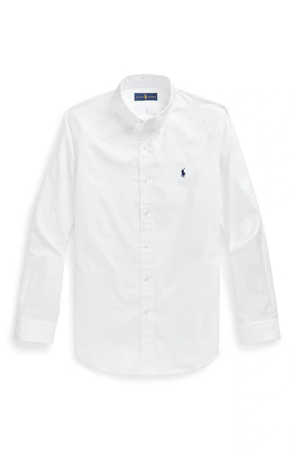 POLO RALPH LAUREN Long-sleeved Button-down Shirt With Tailored Fit In White Product Image