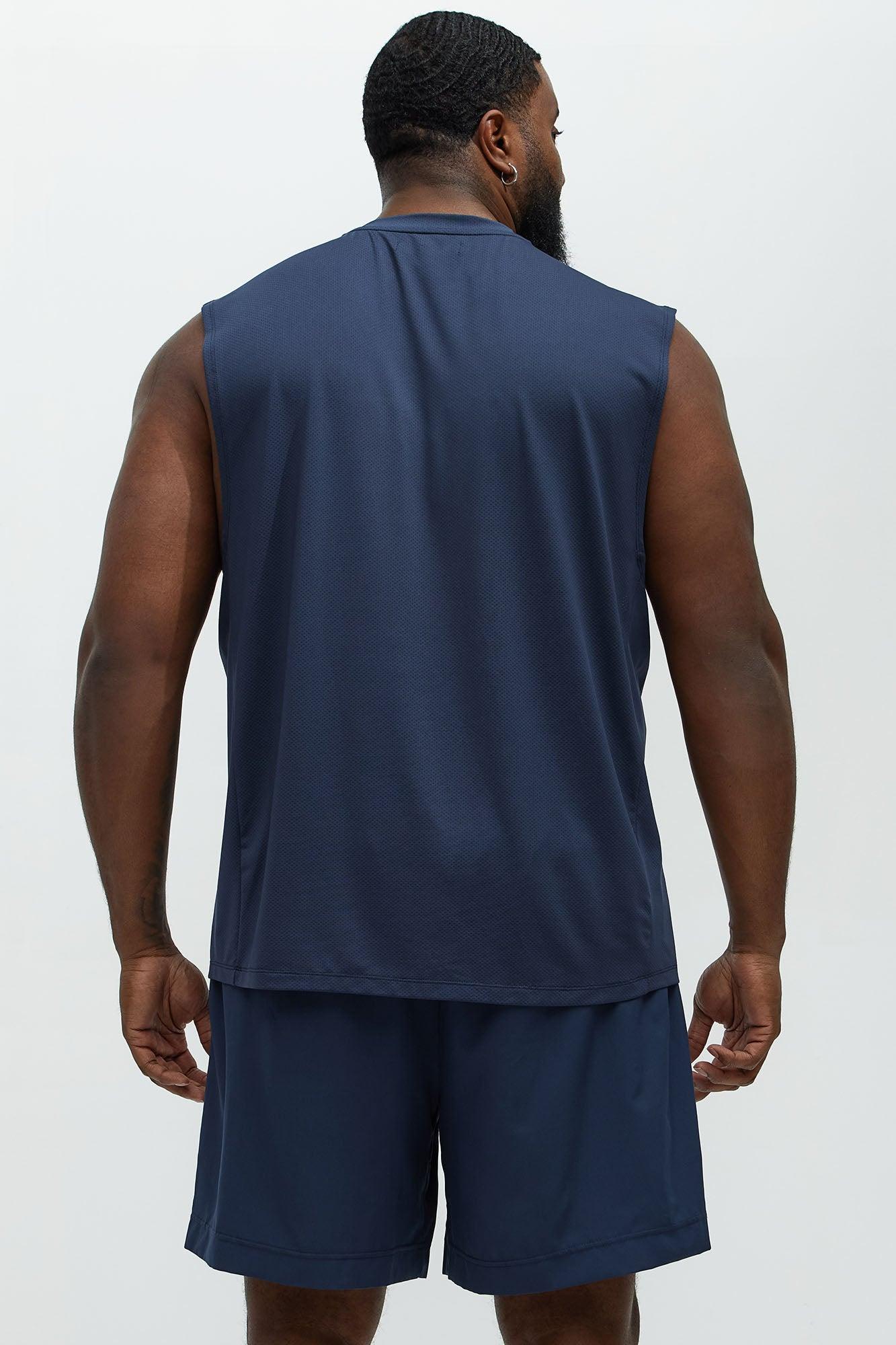 Vital Active Cut Off Tee - Navy Product Image