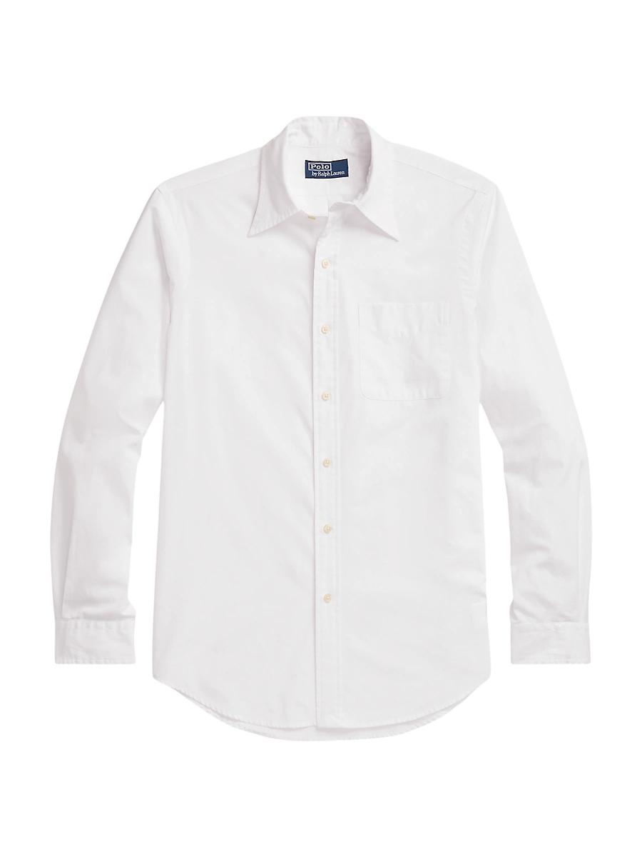 Mens Striped Cotton Button-Down Shirt Product Image