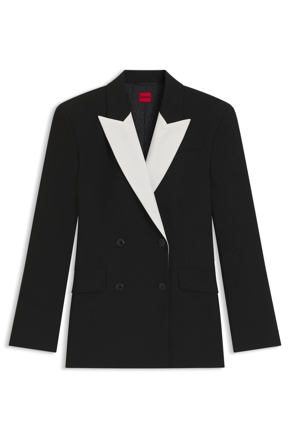 Regular-fit blazer with contrast lapels Product Image