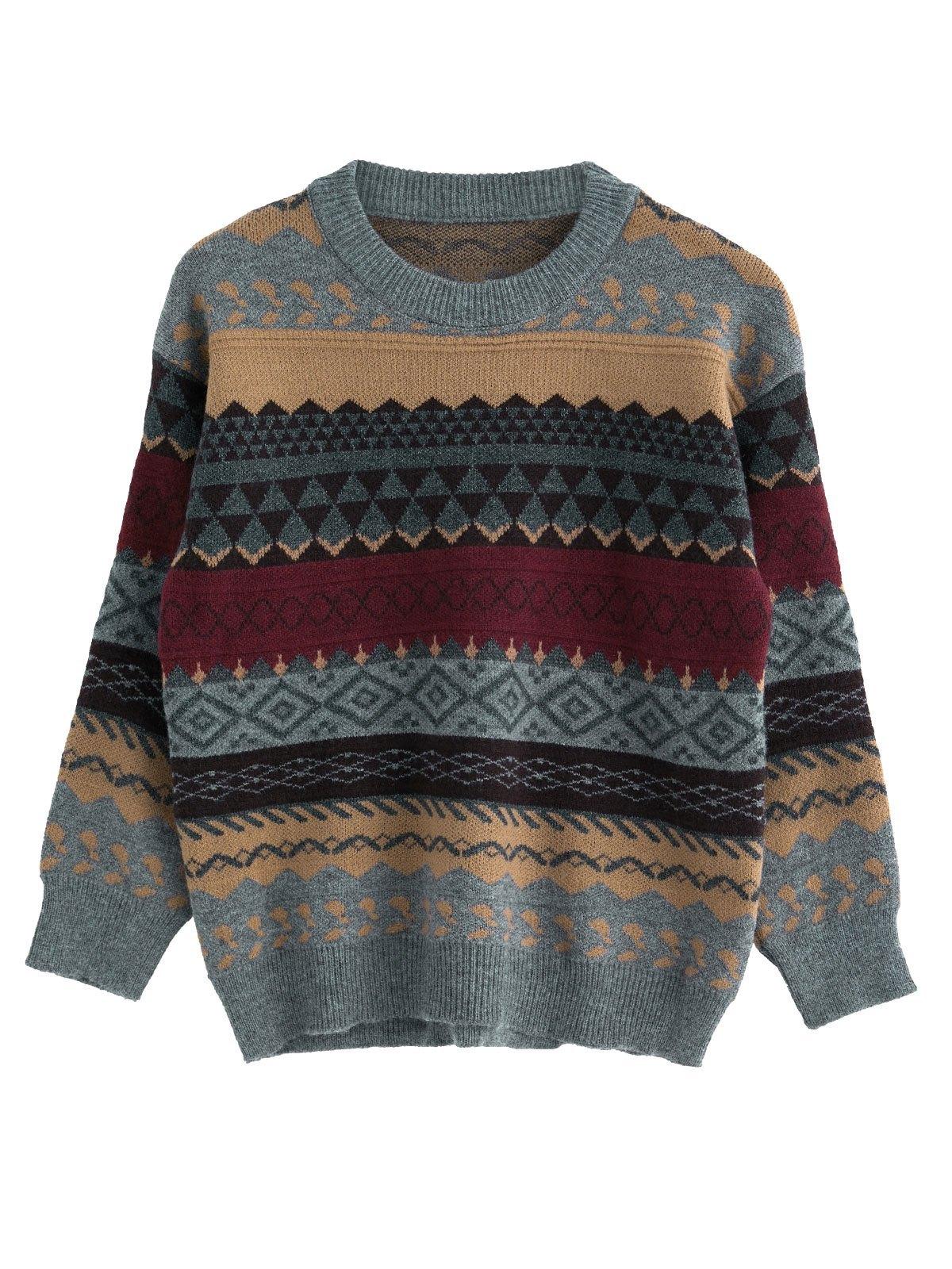 Vintage Jacquard Knit Sweater Product Image