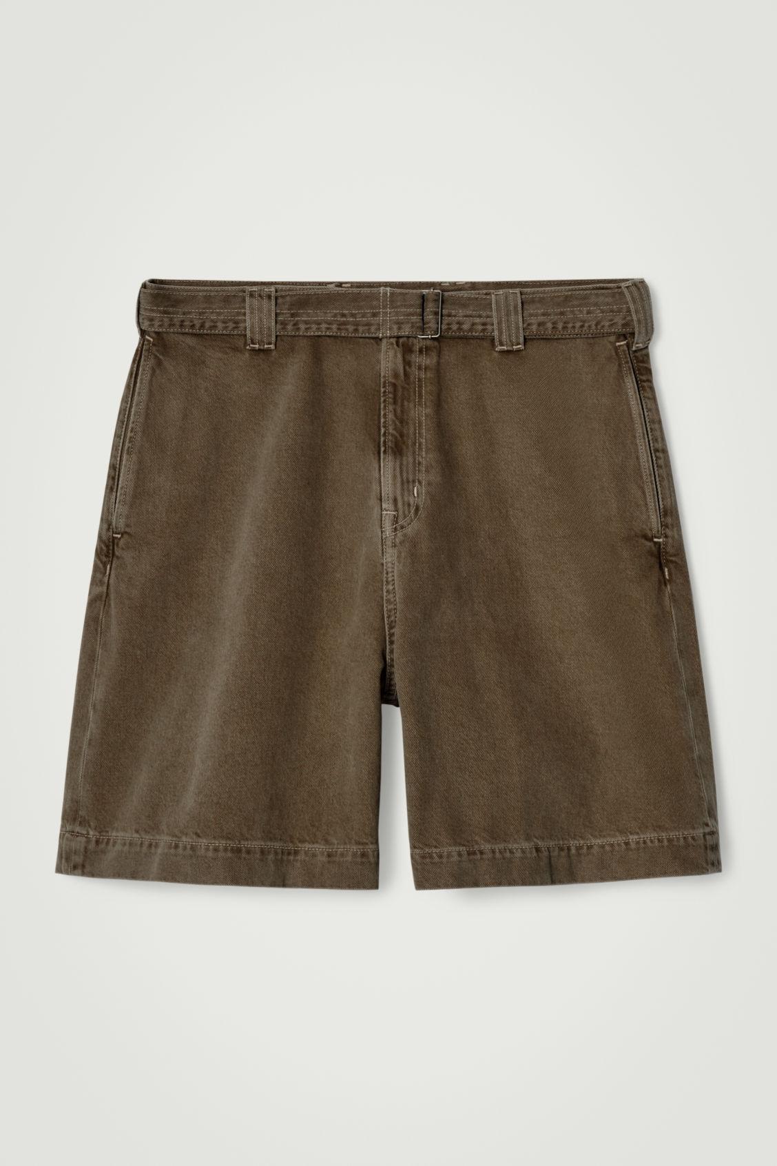 BELTED DENIM SHORTS Product Image