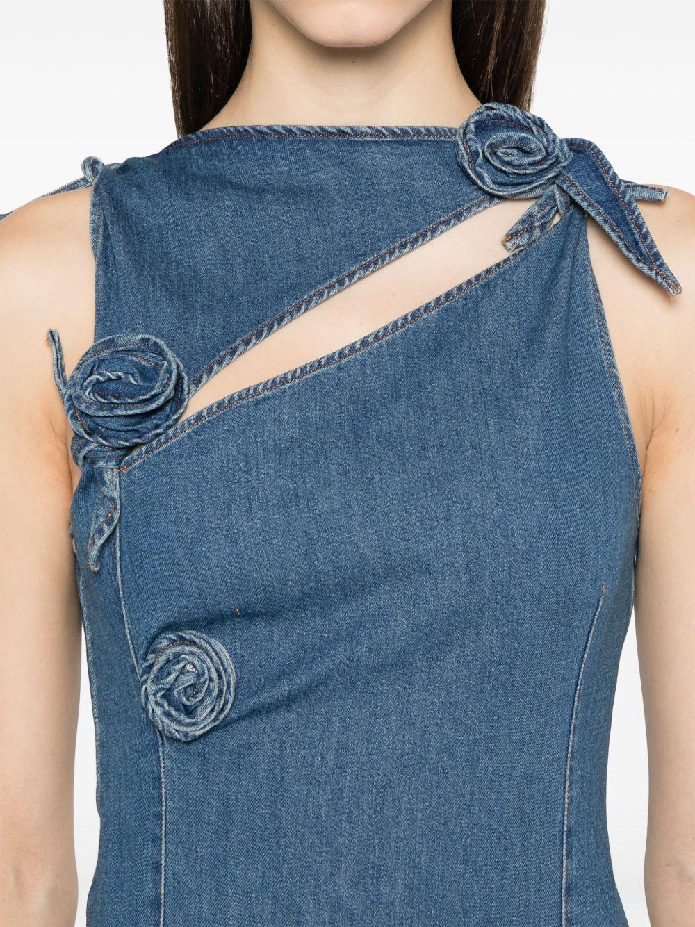 asymmetric flower-detail mini dress Product Image