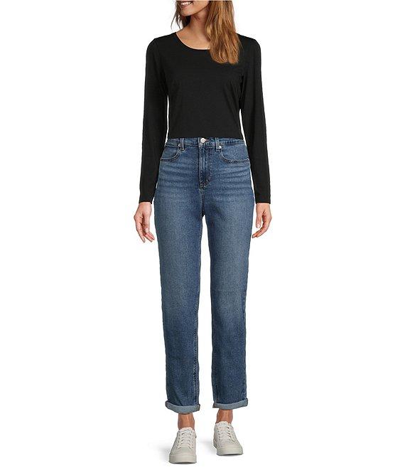 L.L.Bean Soft Stretch Knit Supima® Cotton Blend Scoop Neck Long Sleeve Tee Shirt Product Image