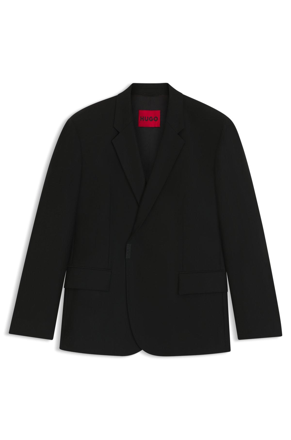 Slim-fit suit jacket with logo closure Product Image