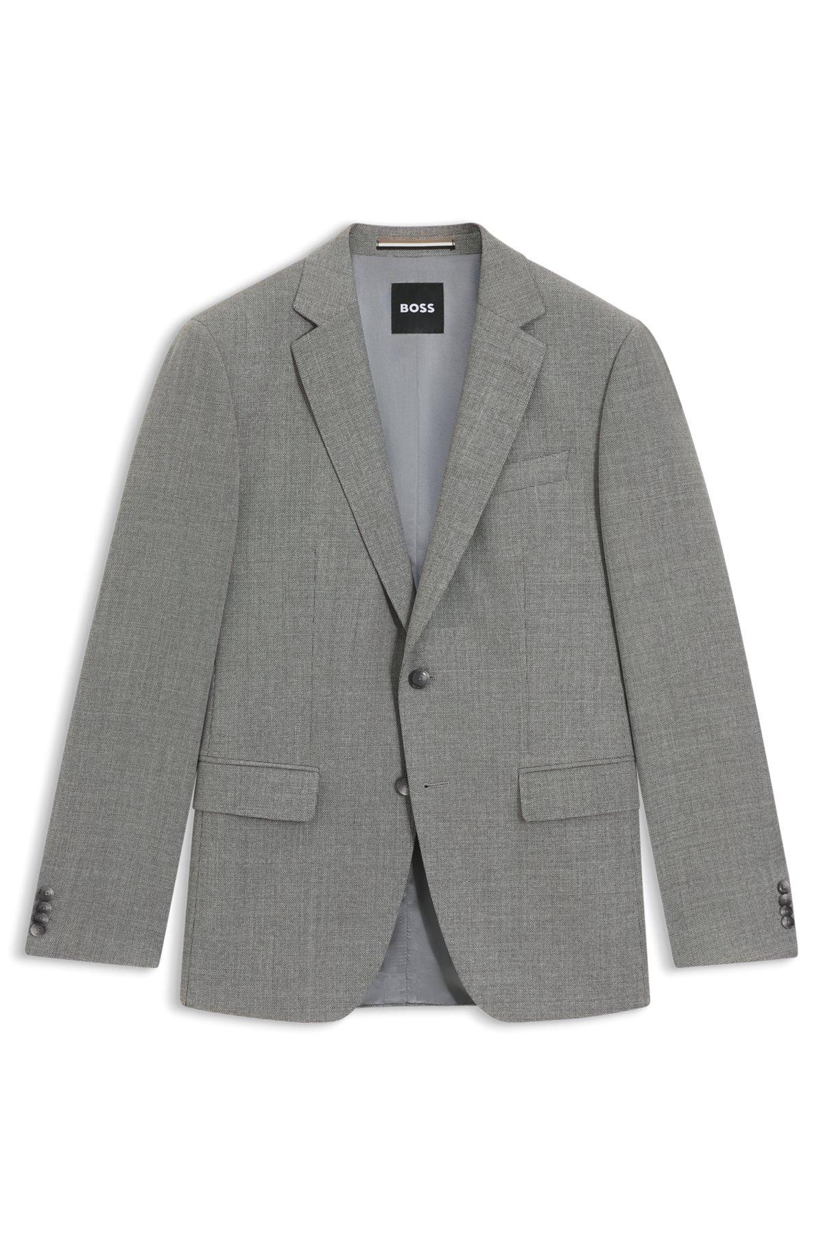 Patterned slim-fit jacket in stretch wool Product Image