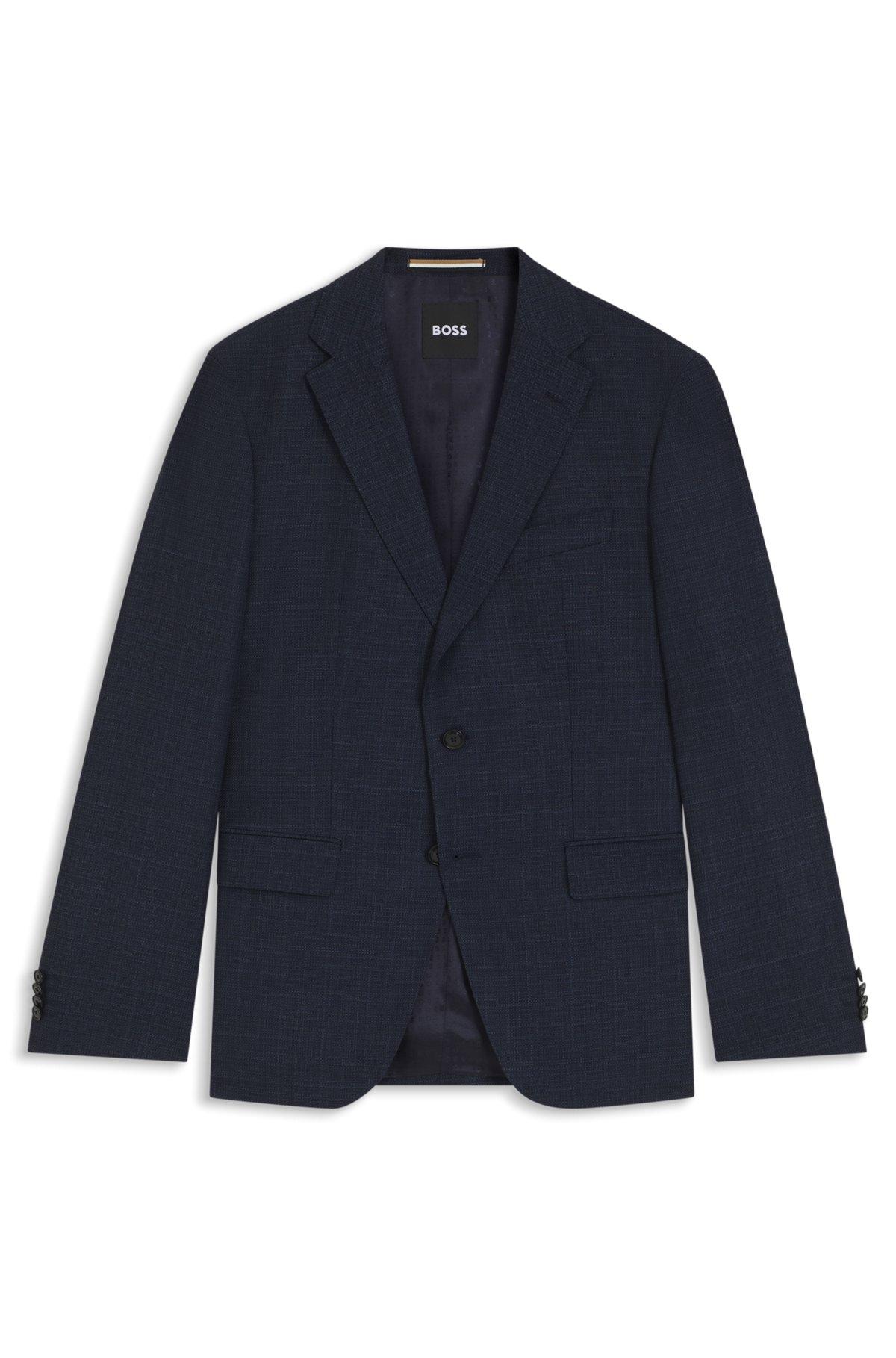 Slim-fit blazer in checked virgin wool Product Image