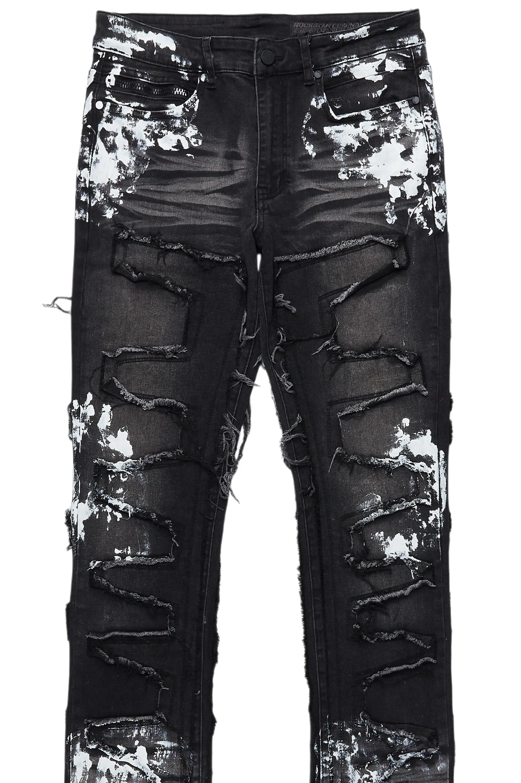 Kodak Grey/White Painter Stacked Flare Fringe Jean Male Product Image