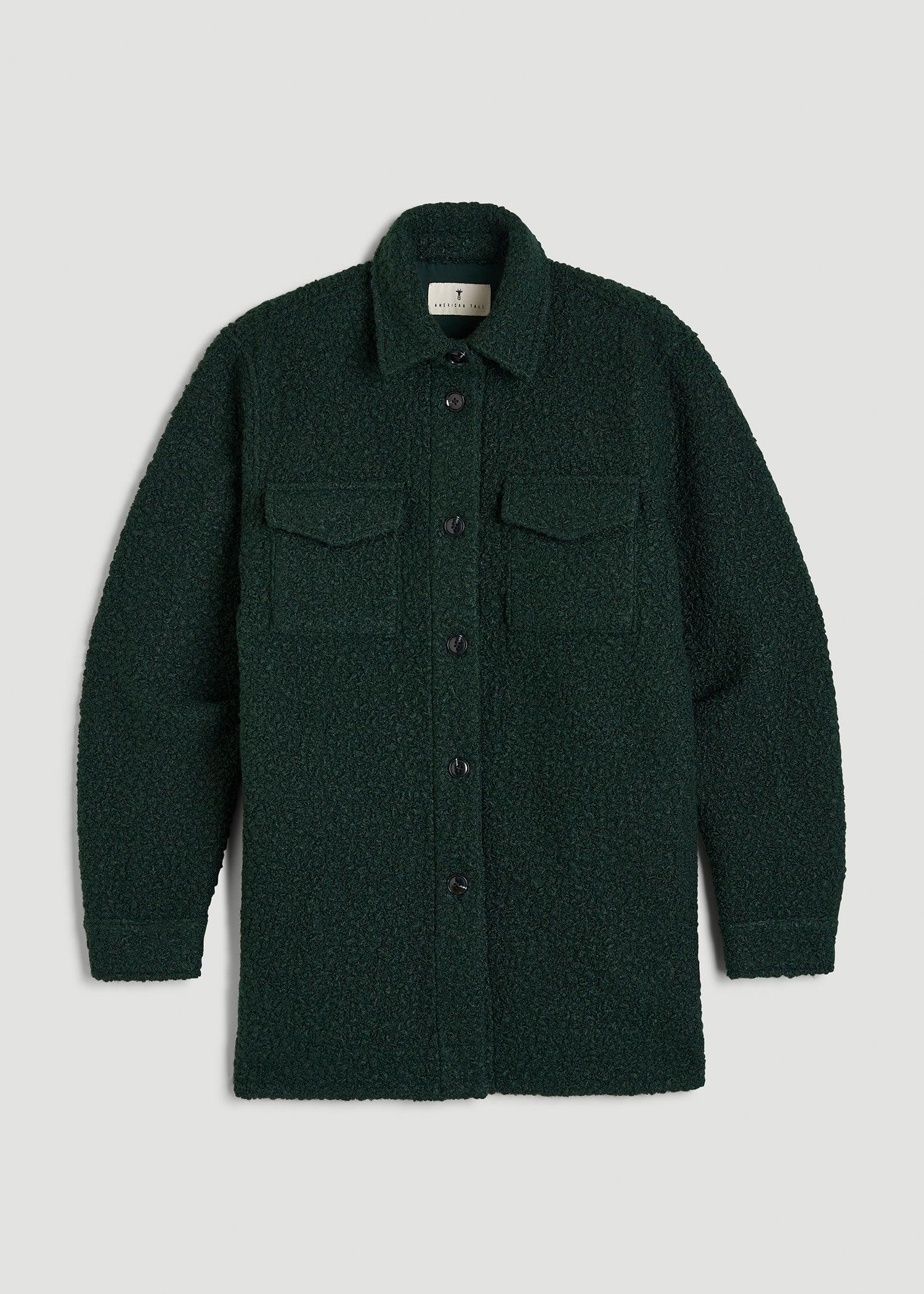 Relaxed Boucle Shacket for Tall Women in Pine Grove Female Product Image