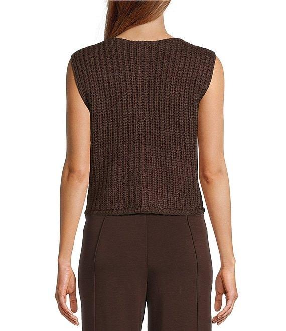 Antonio Melani Round Neck Sleeveless Button Front Cardigan Product Image