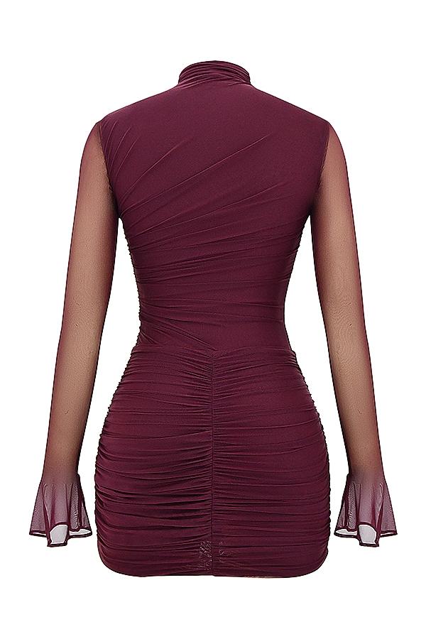 Lucasta  mulberry gathered mini dress Product Image