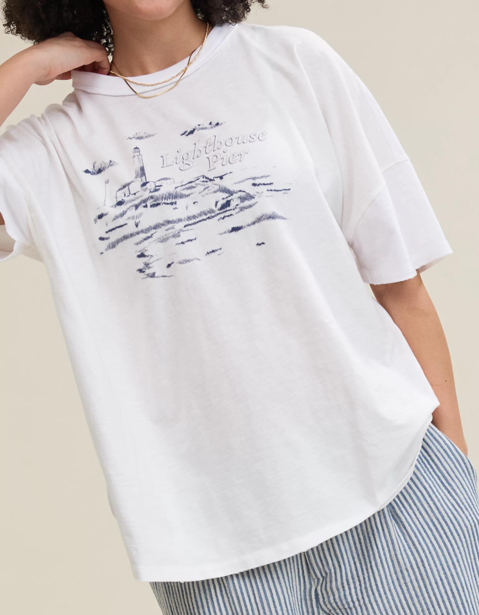 Aerie Oversized Crew Boyfriend T-Shirt Product Image