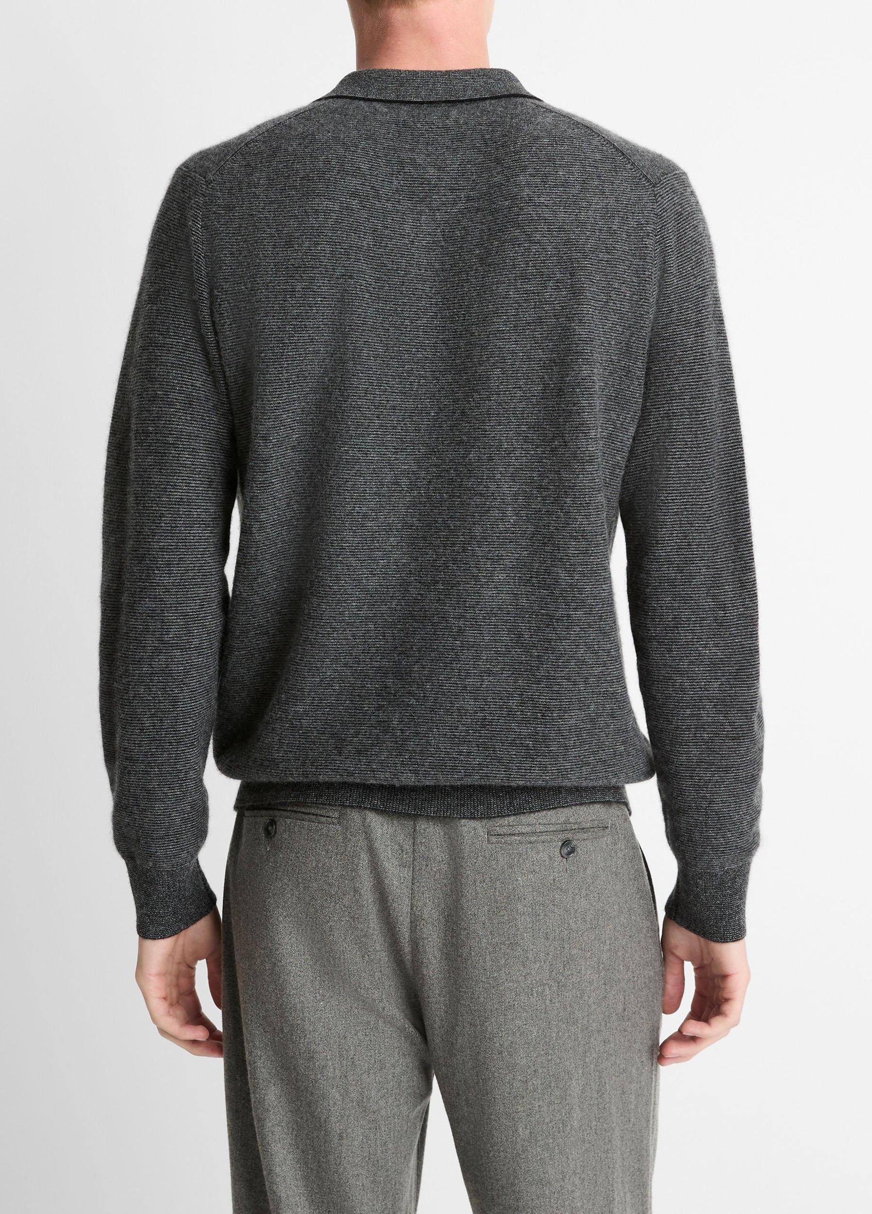 Feed Stripe Plush Cashmere Johnny-Collar Sweater Product Image