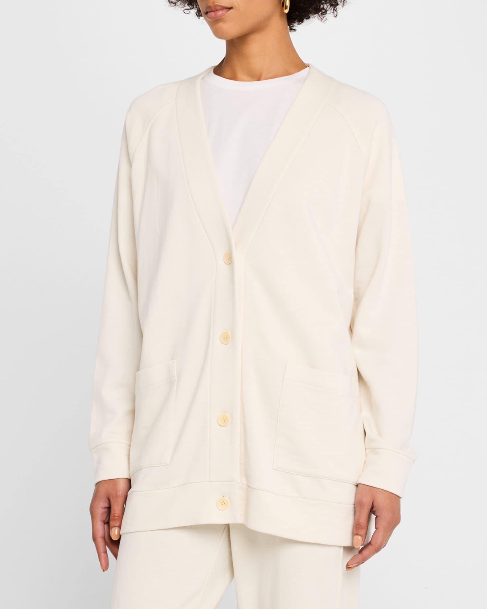 Garment-Dyed Organic Cotton Terry Cardigan Product Image