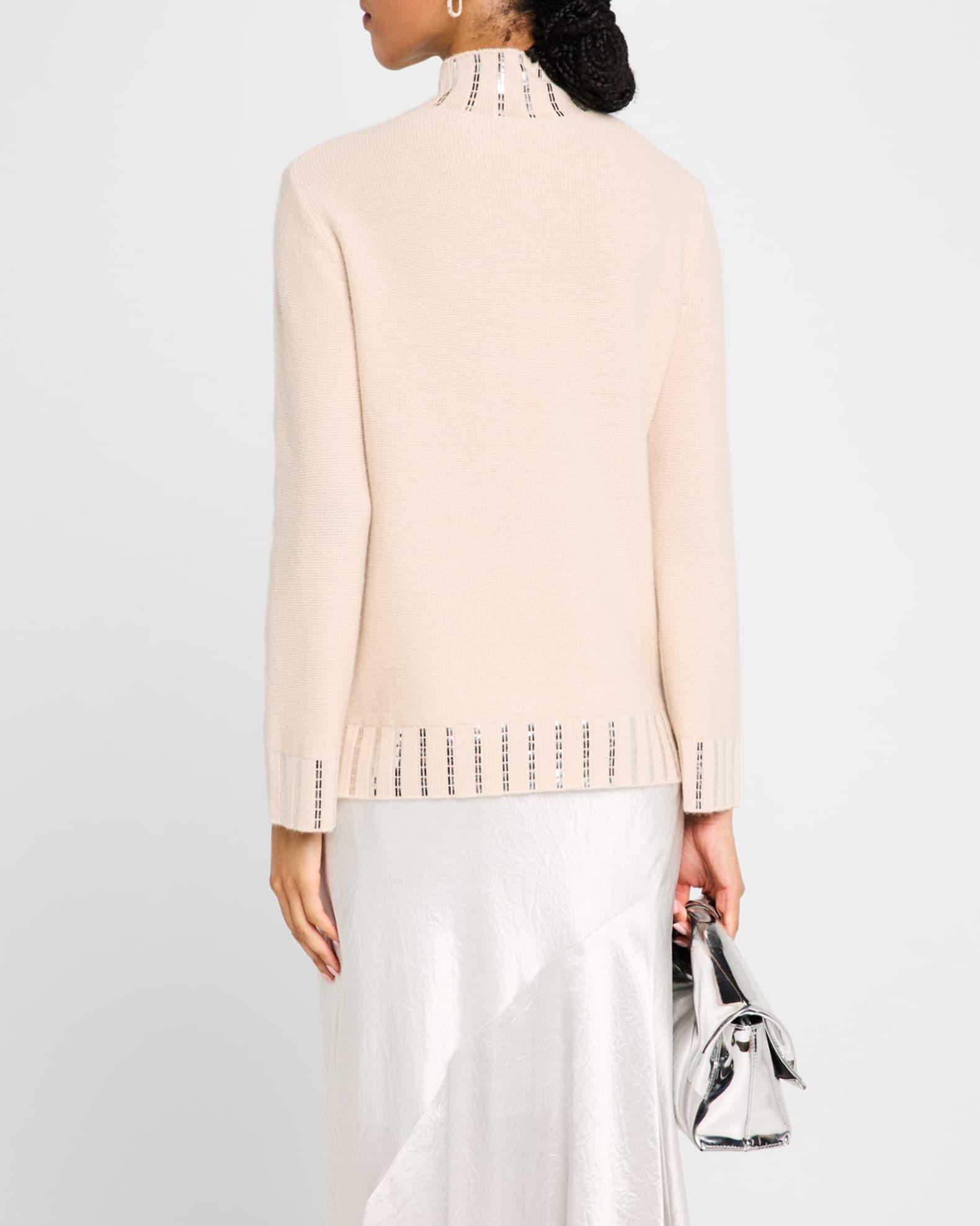 Cashmere Embellished Mock-Neck Sweater Product Image