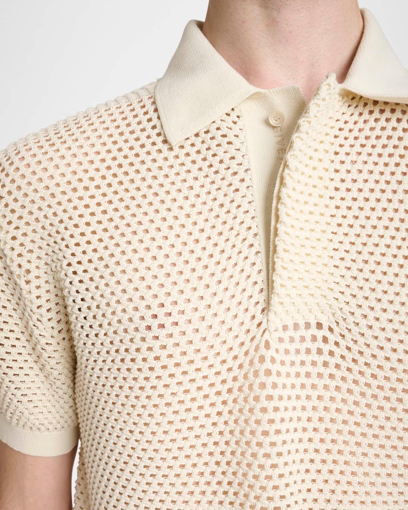 Men's Mesh Knit Short-Sleeve Polo Shirt Product Image