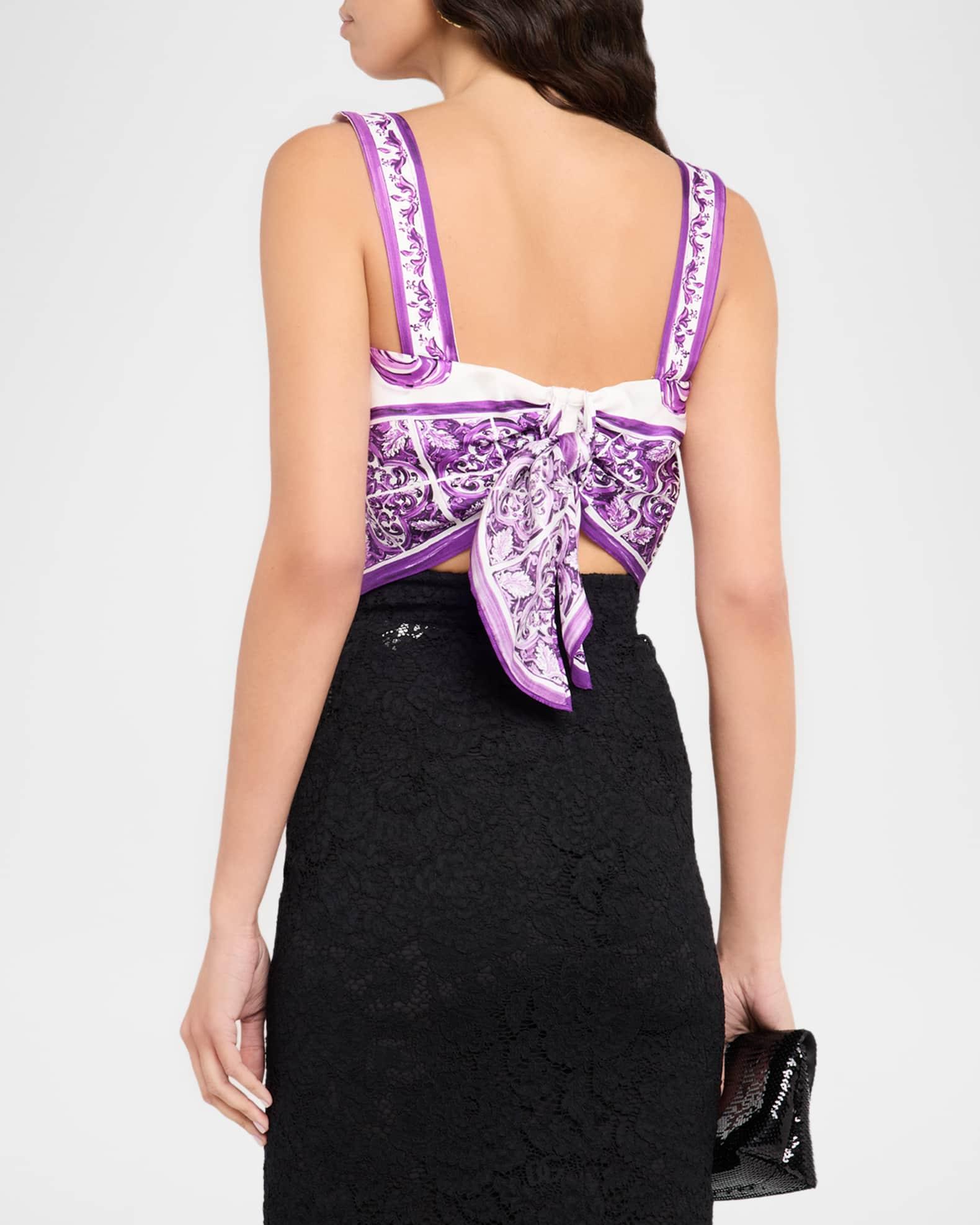 Majolica Silk Twill Crop Scarf Top Product Image