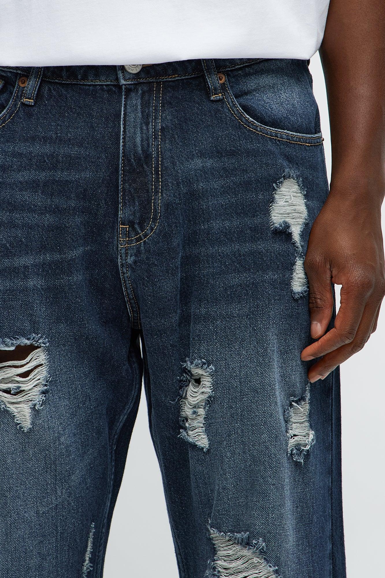 Breezy Distressed Straight Jeans - Dark Wash Product Image