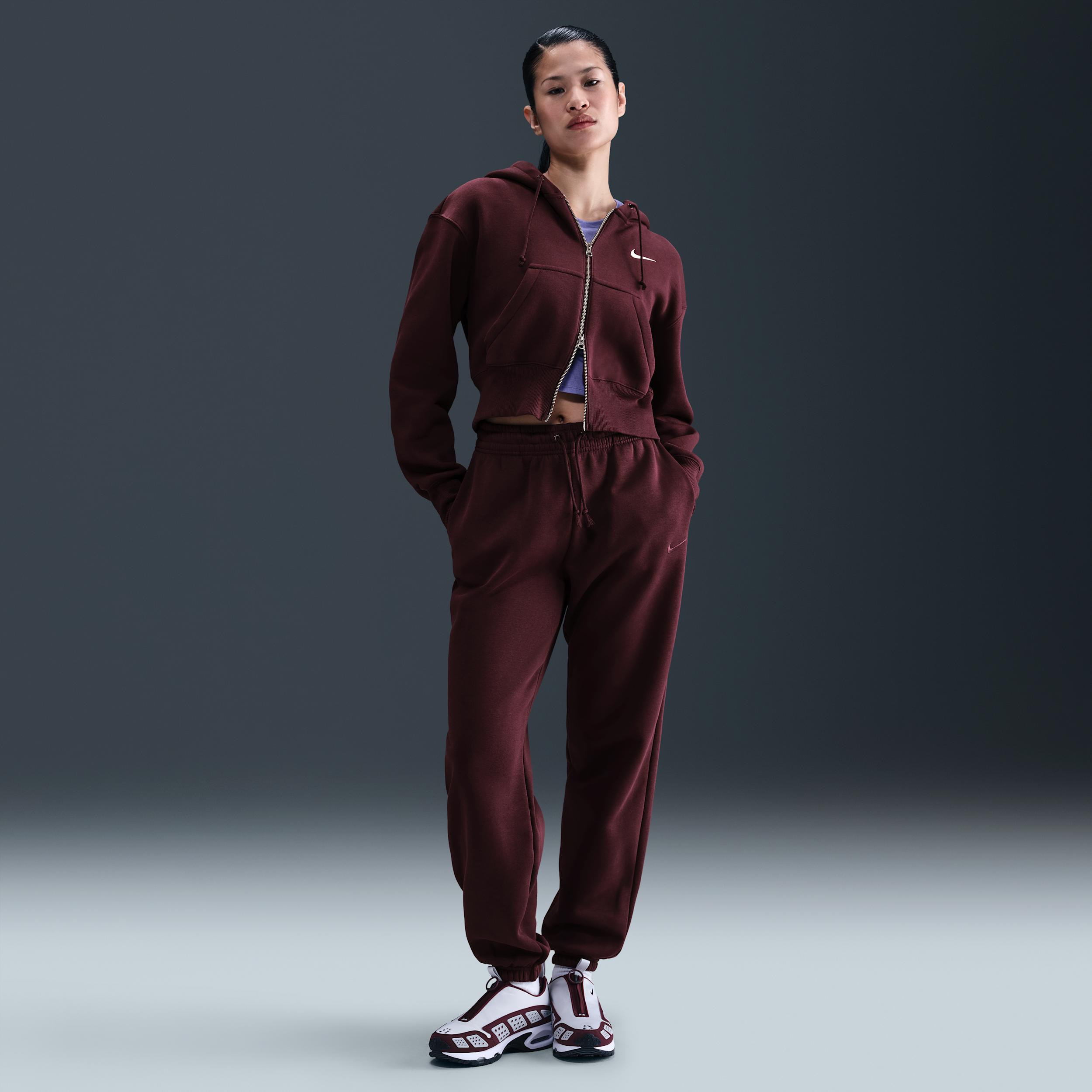 Women's Nike Sportswear Phoenix Fleece Loose Full-Zip Cropped Hoodie Product Image