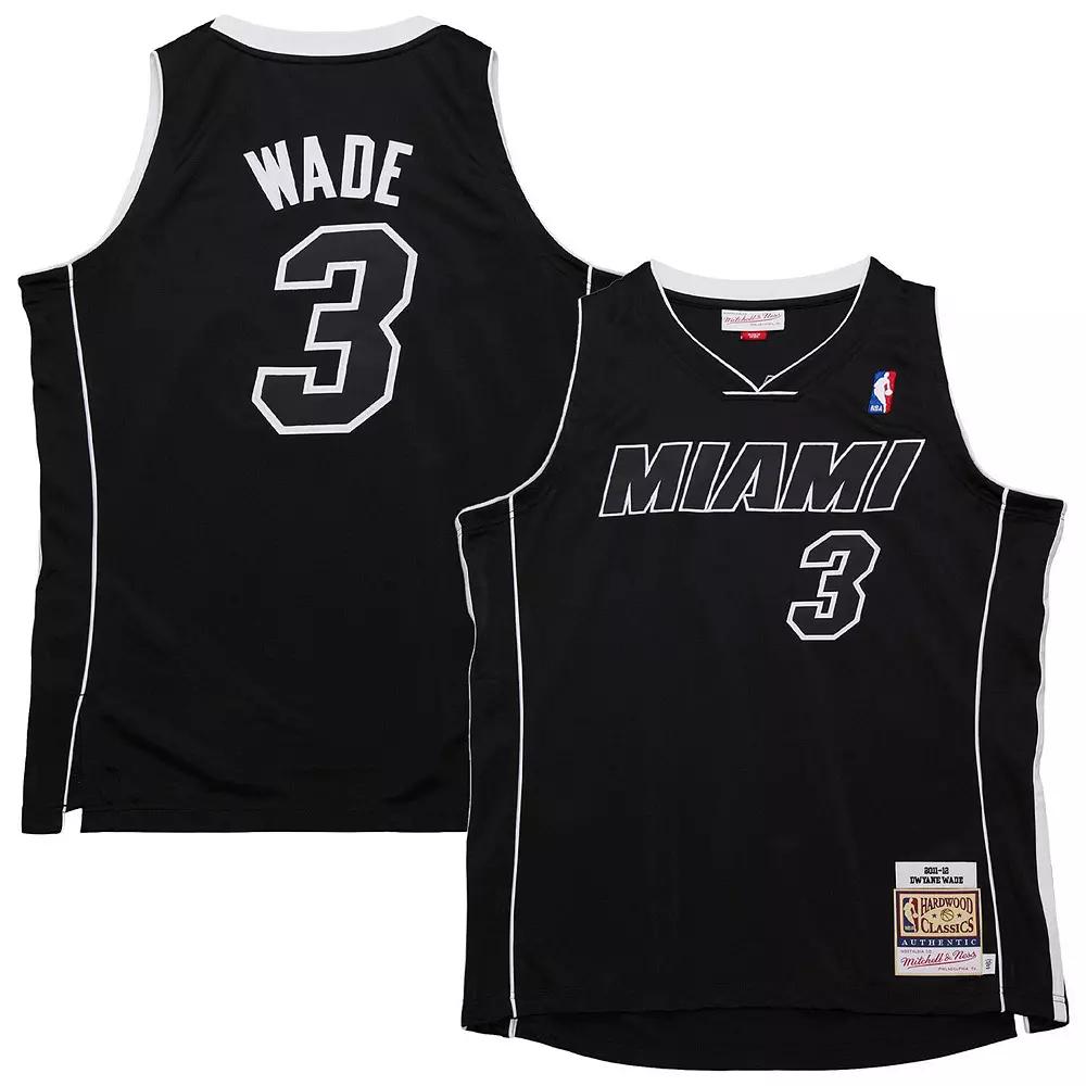 Men's Mitchell & Ness Dwyane Wade Black Miami Heat 2011/12 Hardwood Classics Authentic Jersey,  Product Image
