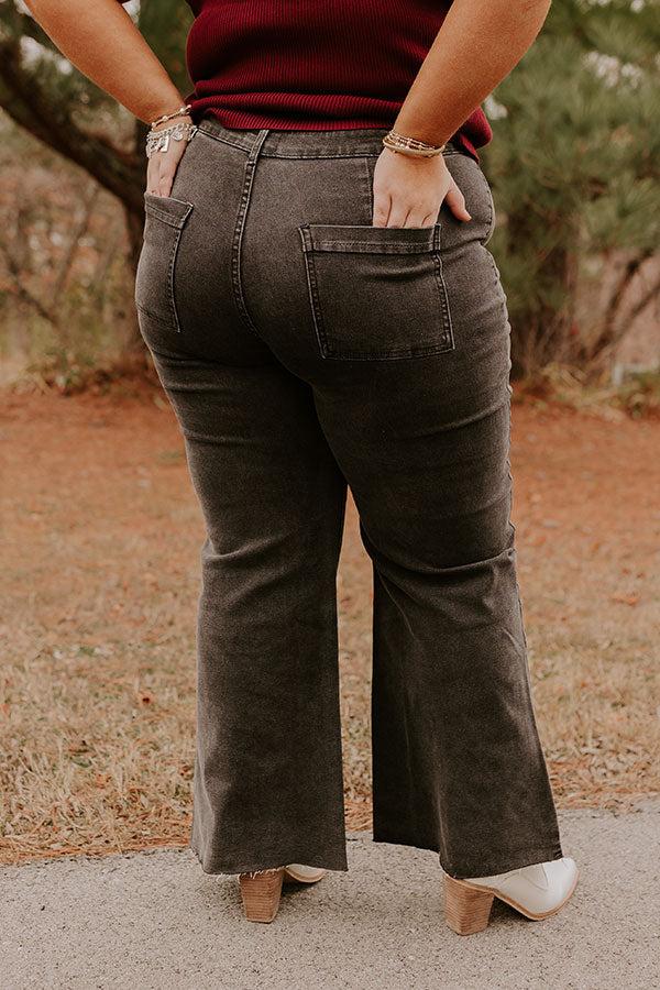 The Adriana High Waist Wide Leg Jean in Vintage Black Curves Product Image