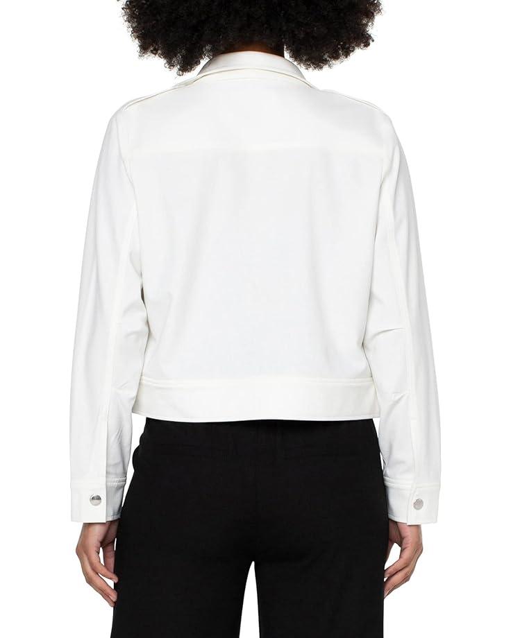 Cropped Shirt Jacket With Pocket And Gold Button Detail Product Image