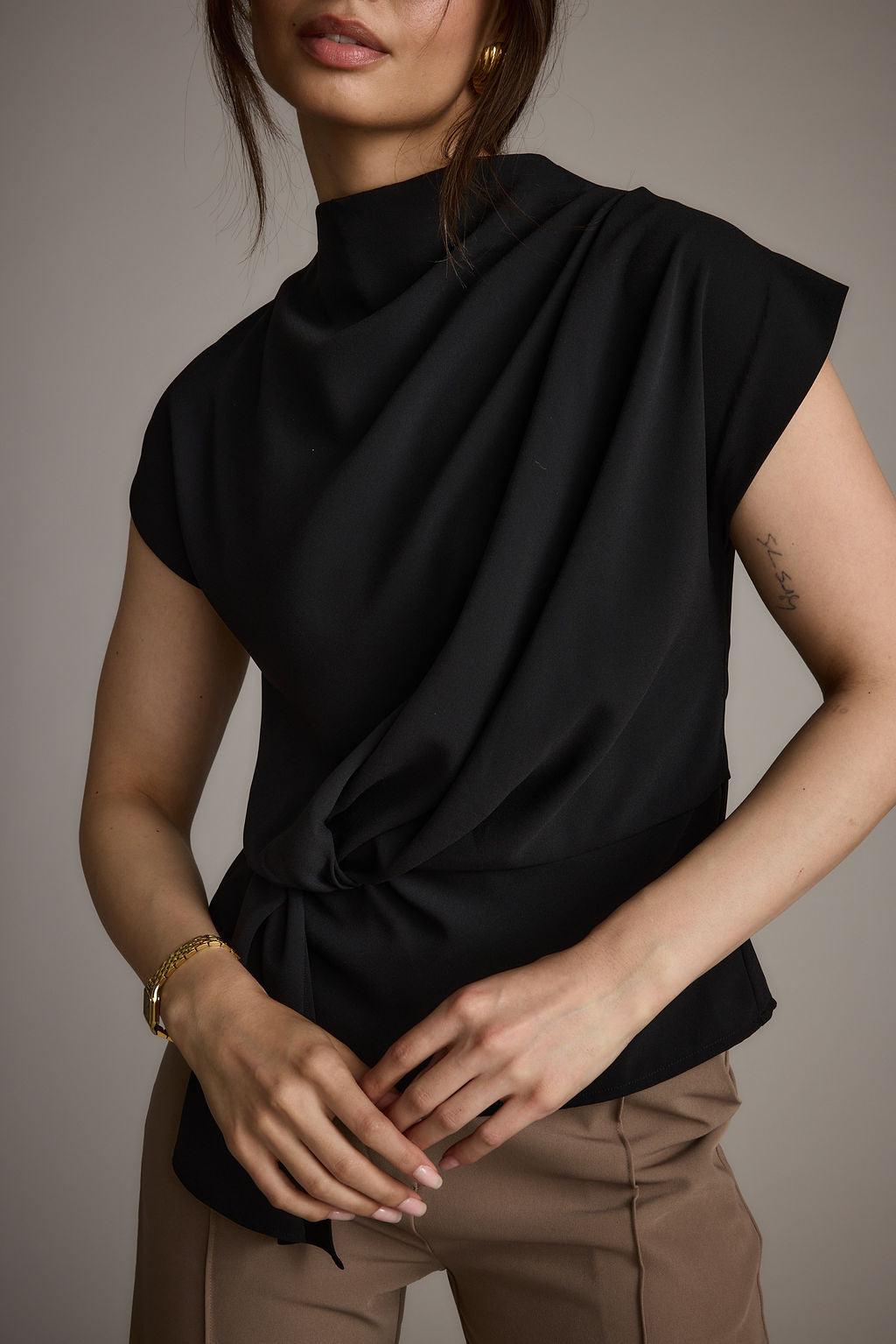 Atwood Black Twist Front Blouse Product Image