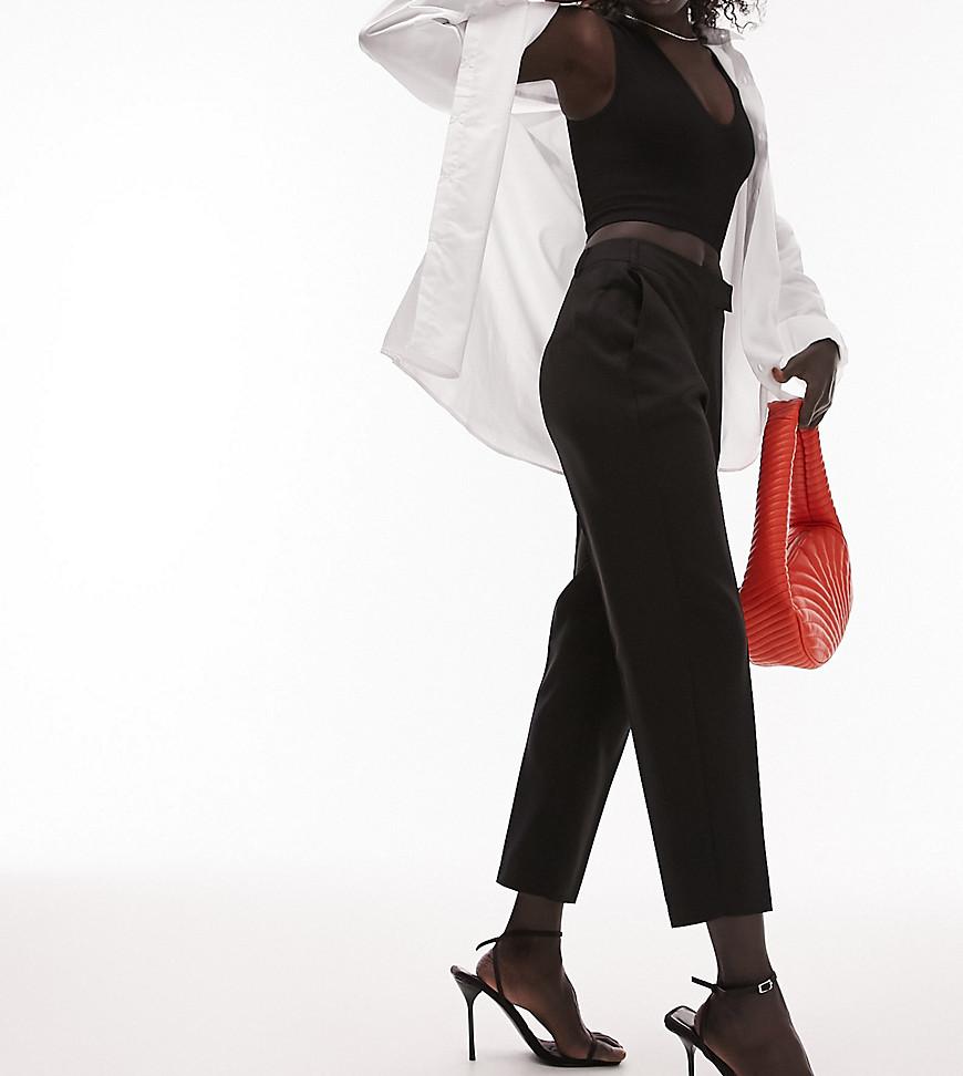 Topshop Petite tailoring Slim Cigarette Pants in Black Product Image