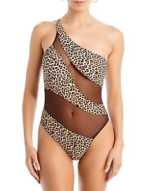 Norma Kamali Leopard Print Mesh One Piece Swimsuit Product Image