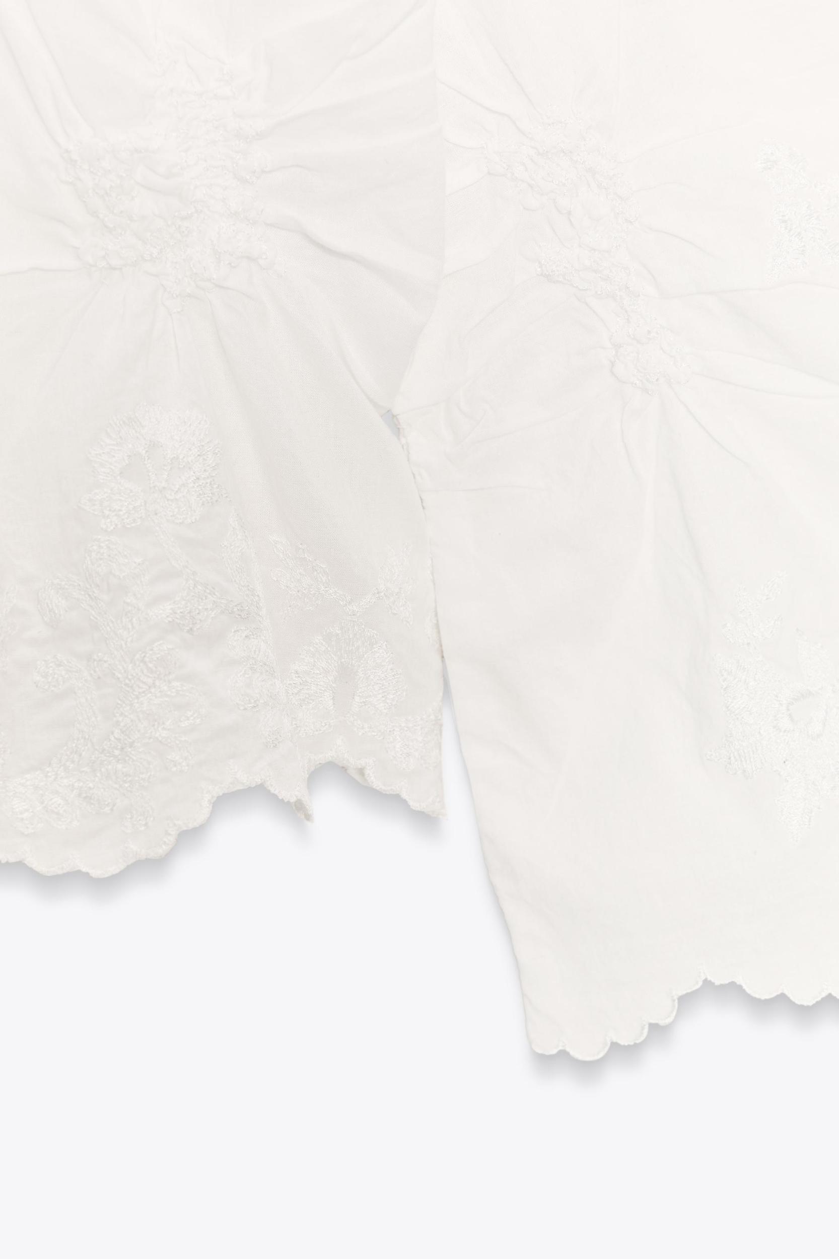 ZW COLLECTION RUCHED EMBROIDERED BLOUSE Product Image