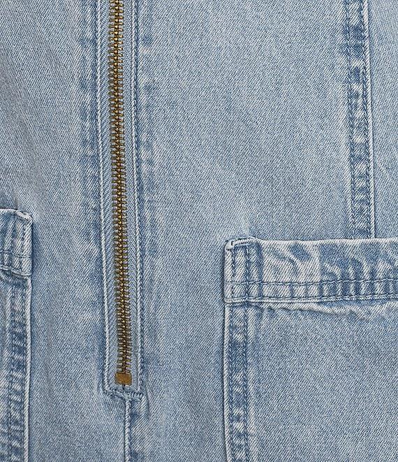 C&V Chelsea & Violet Sleeveless Rolled Hem Denim Romper Product Image