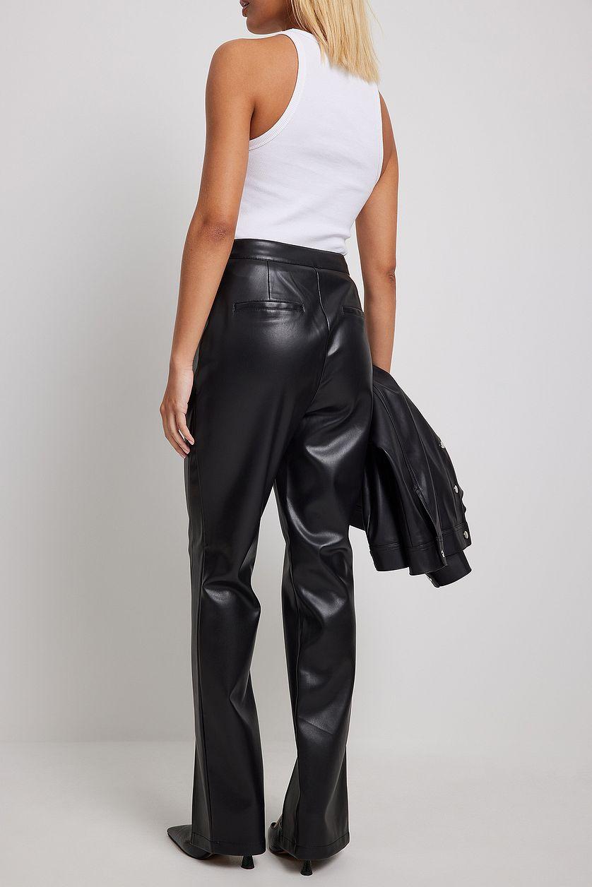 Front Slit PU Pants Product Image