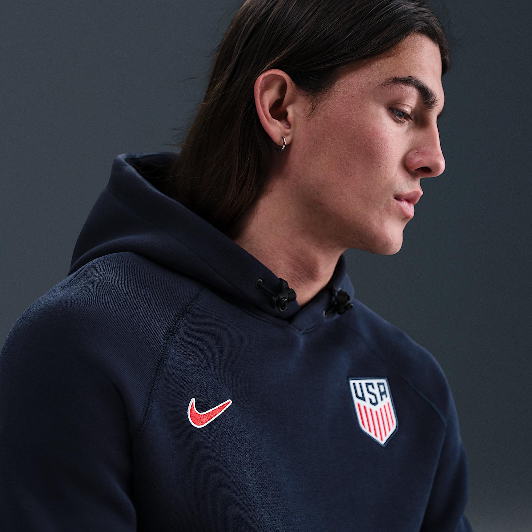 USMNT Tech Nike Mens Soccer Fleece Pullover Hoodie | HF5110-451 Product Image