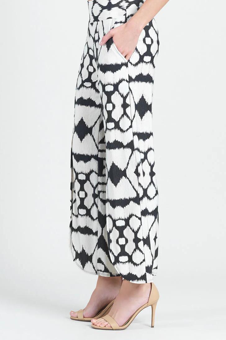 Silky Pleated Print Ankle Length Petal Pant Product Image