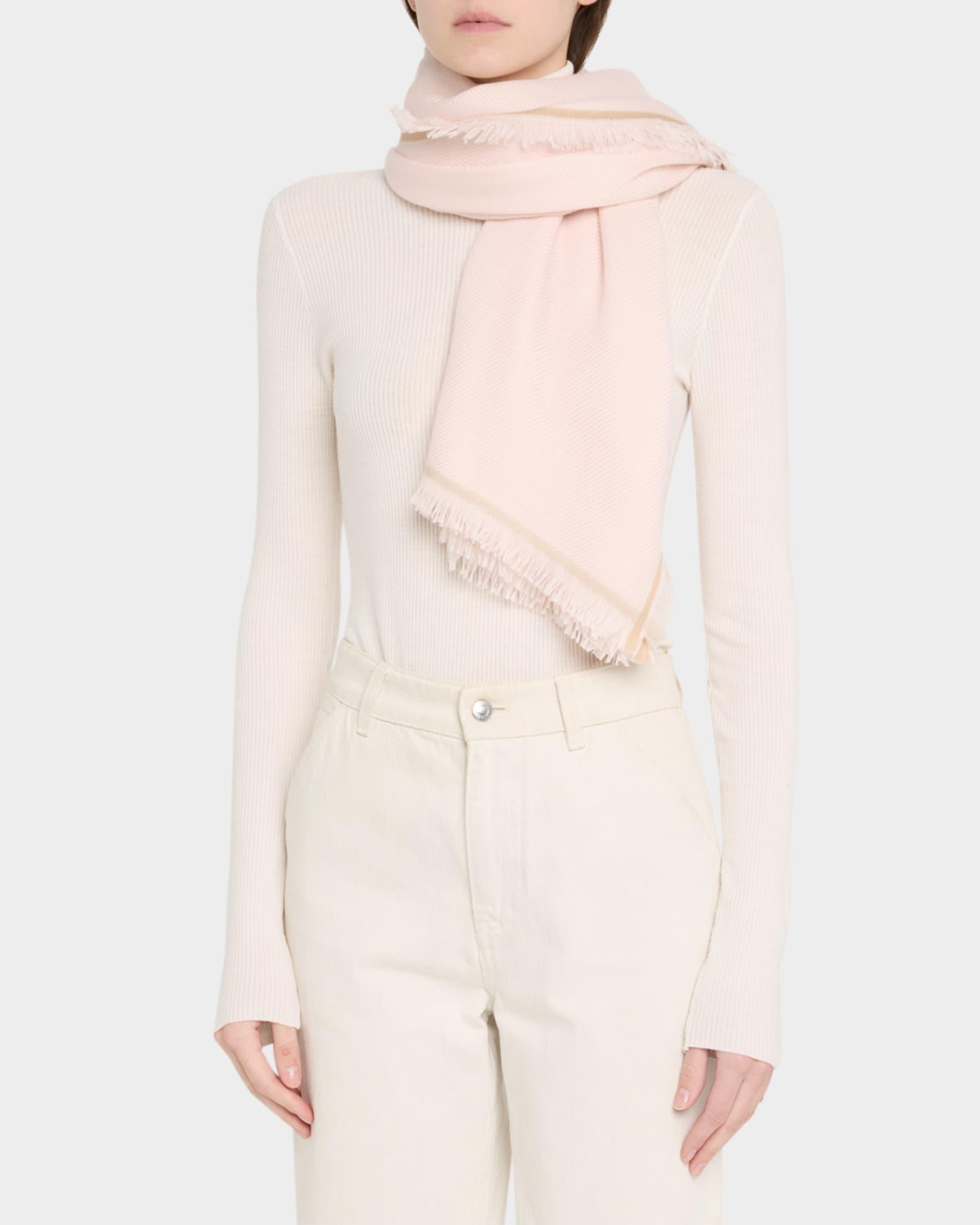 Cashmere Striped Trim Scarf Product Image