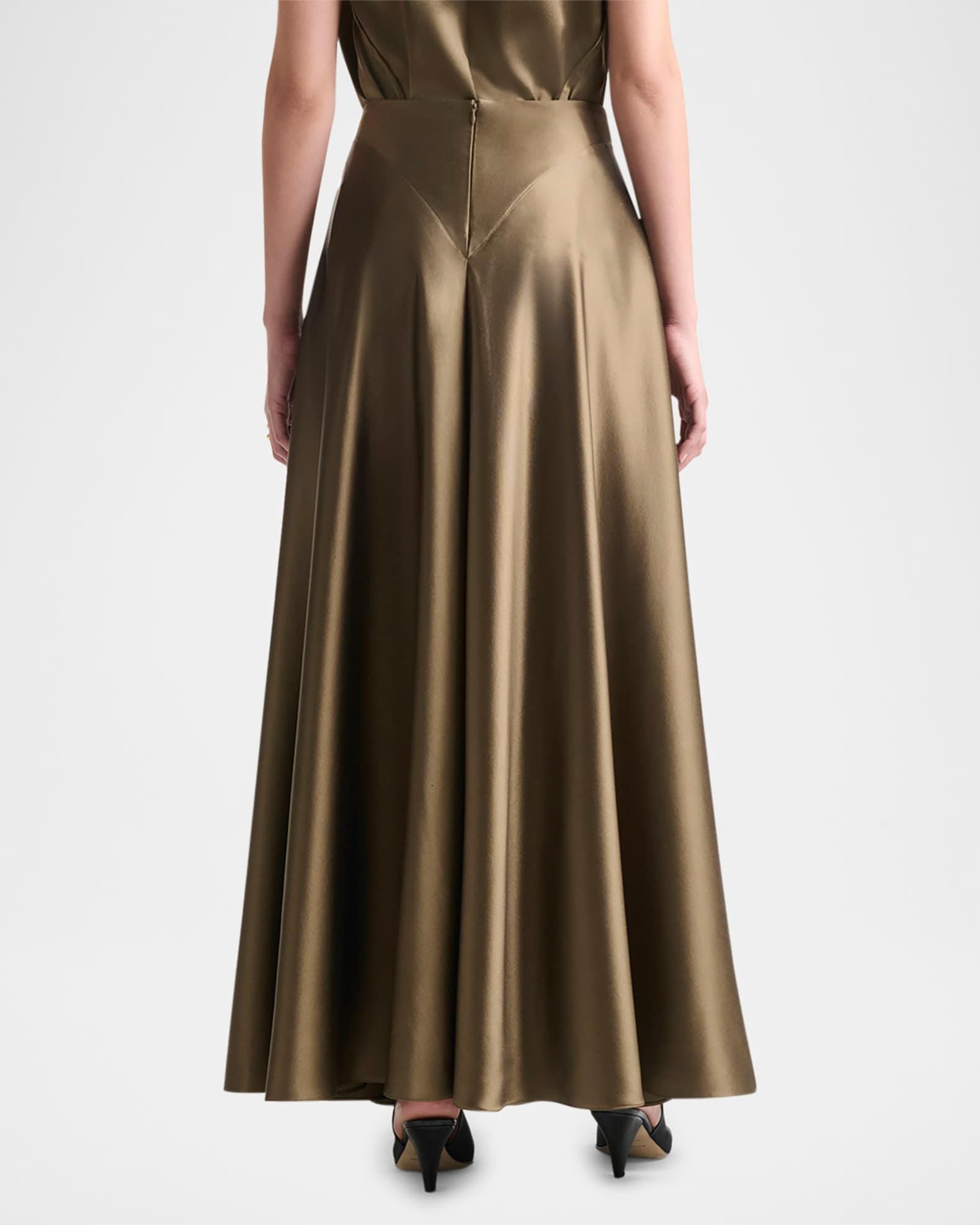 Ames Yoke Silk Maxi Skirt Product Image