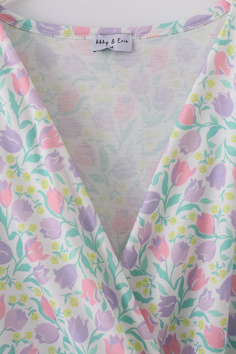 Bow applique print mom&me dress Product Image