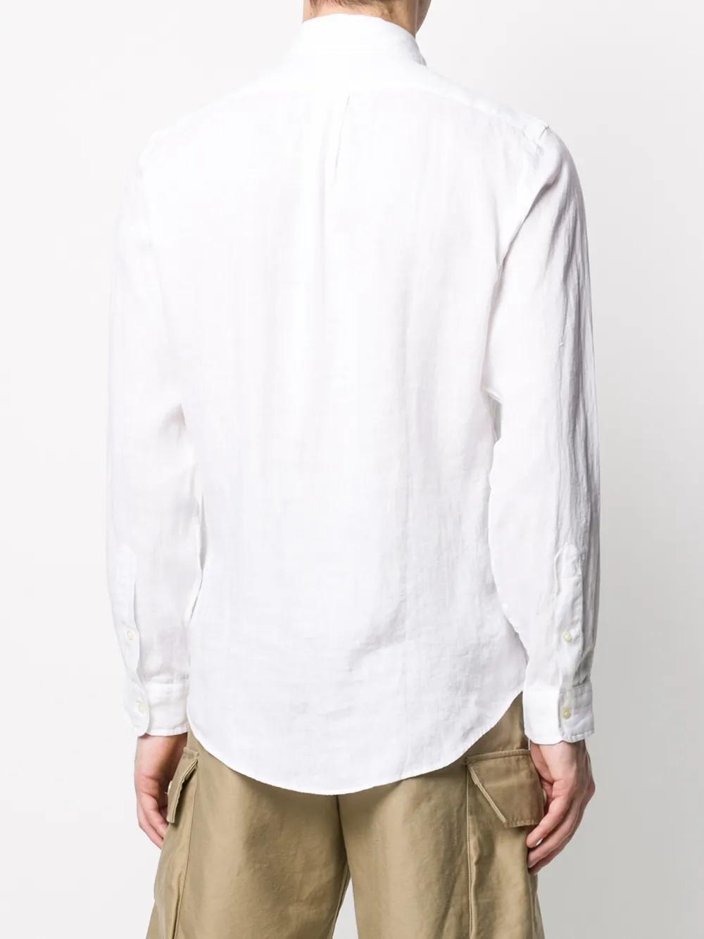 linen logo embroidered shirt Product Image