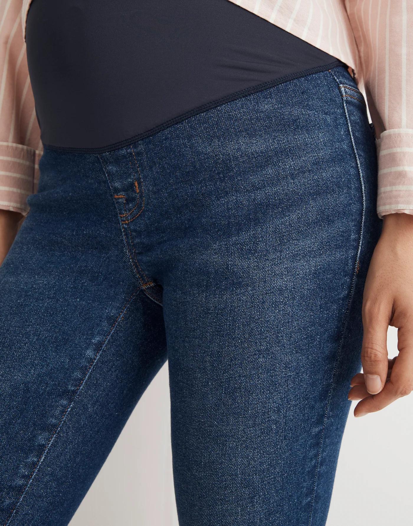Maternity Over-The-Belly High-Rise Skinny Jeans in Smithley Wash Product Image