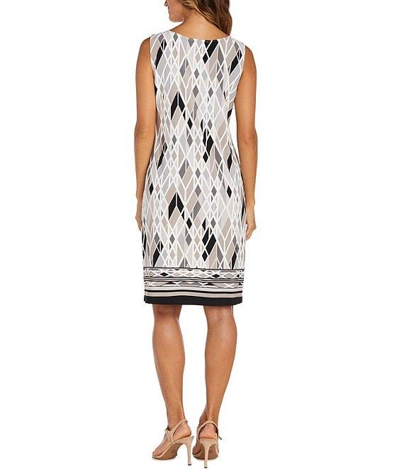 R & M Richards 3/4 Sleeve Scoop Neck Printed 2-Piece Jacket Dress Product Image