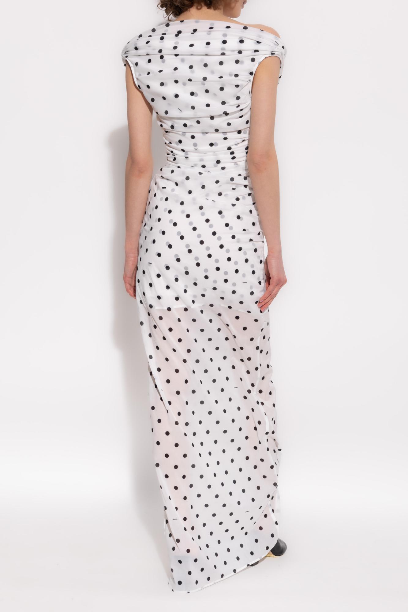 JACQUEMUS Women Rita Pois Long Dress In White Product Image