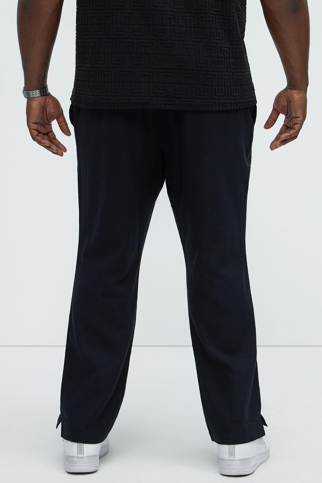 Bahamas Linen Slim Pull On Pants - Black Product Image