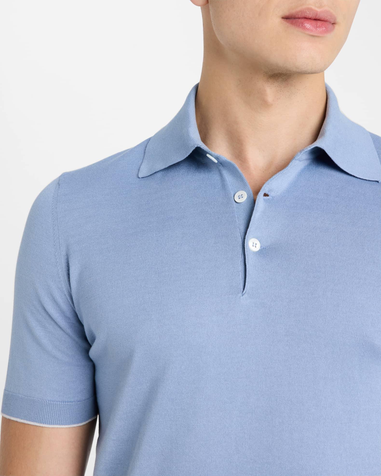 Men's Cotton Short-Sleeve Polo Sweater Product Image