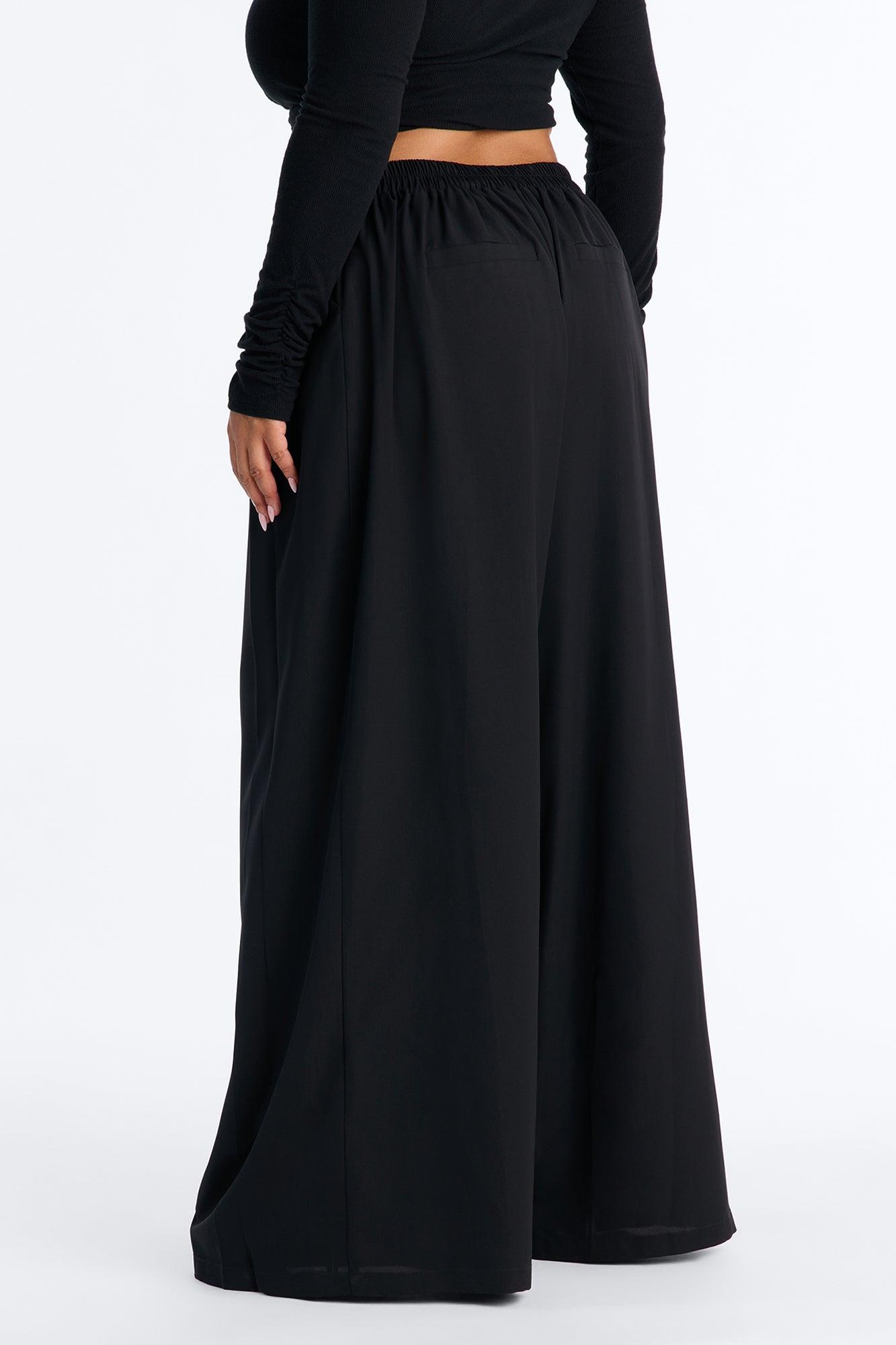 Feminine Feel Crepe Wide Leg Pant 33″ - Black Female Product Image