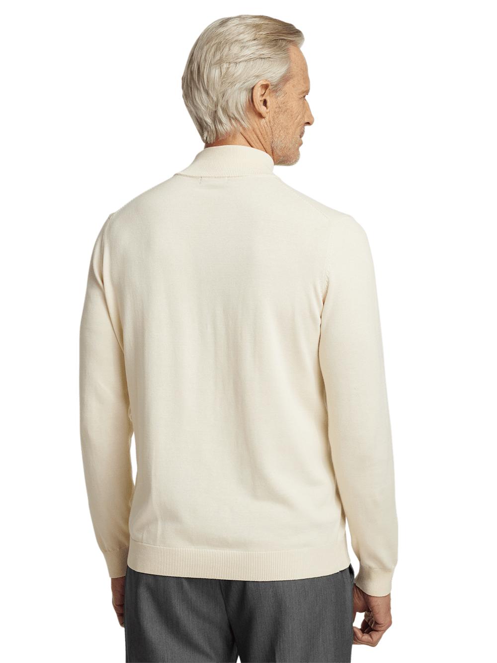 Supima Cotton Mock Neck Sweater - Ivory Product Image