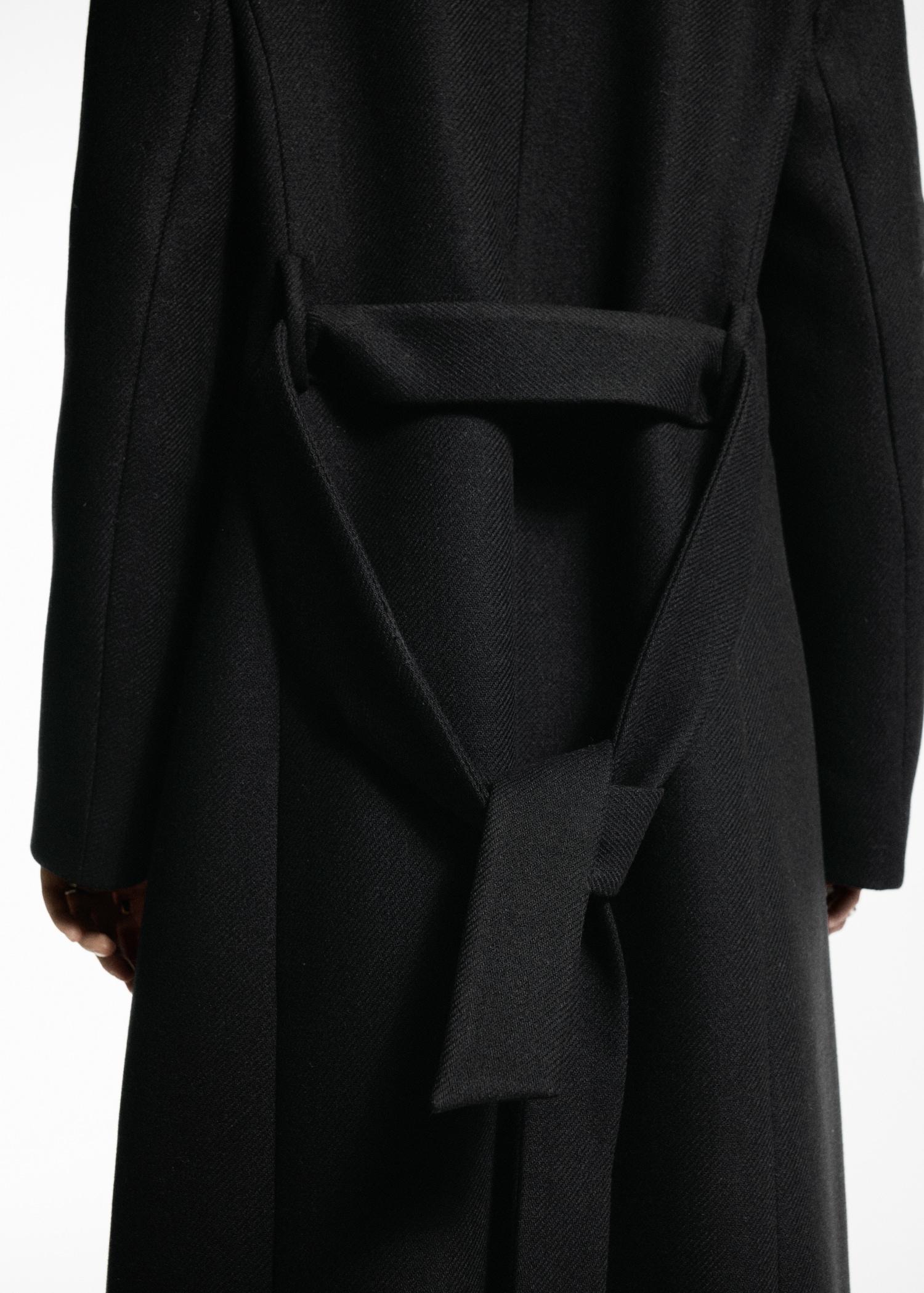 Manteco wool coat with detachable fur collar - Women | MANGO USA Product Image