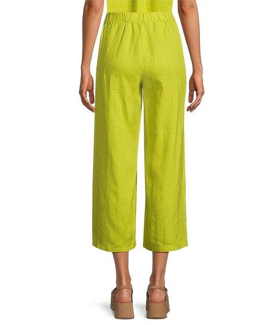 Eileen Fisher Petite Organic Linen Elastic Waist Wide Leg Pants Product Image